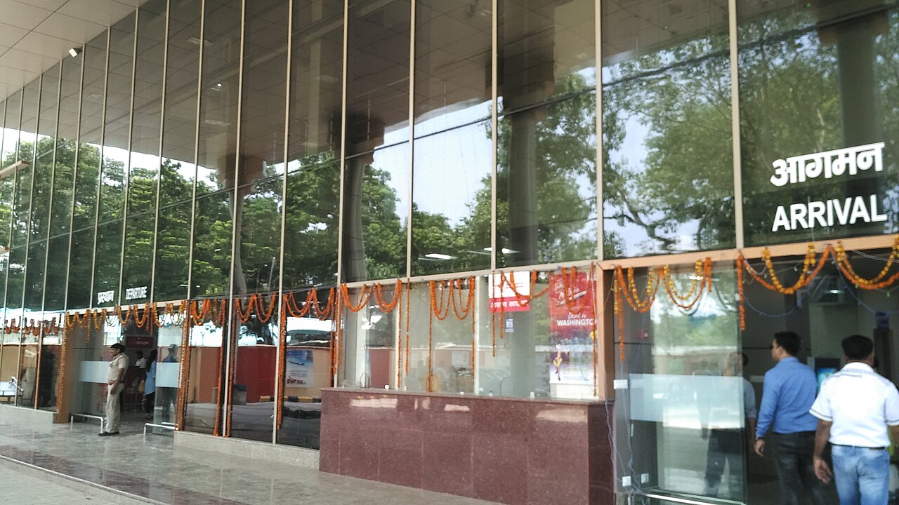 Arrival entrance at the terminal building of Gorakhpur Airport